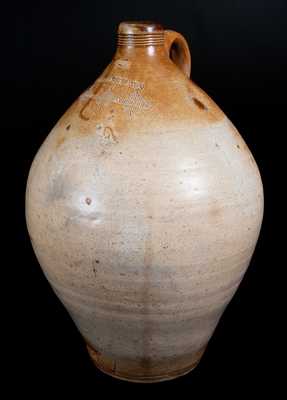 CHARLESTOWN (Mass.) Stoneware Jug with Impressed Diamond Designs