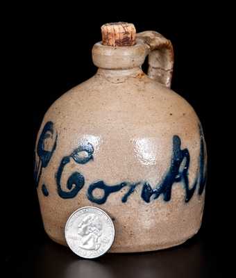 Rare Miniature Stoneware Script Advertising Jug Inscribed "S. P. Conklin"