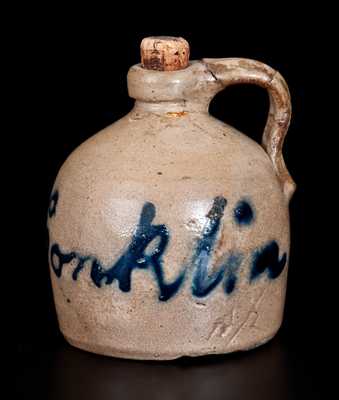 Rare Miniature Stoneware Script Advertising Jug Inscribed 