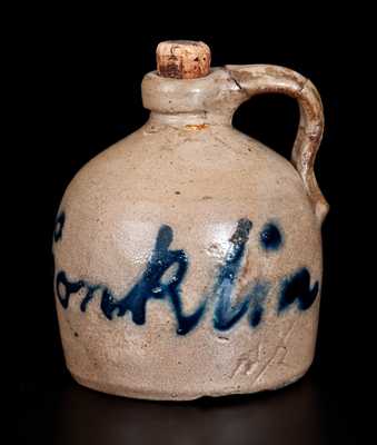 Rare Miniature Stoneware Script Advertising Jug Inscribed "S. P. Conklin"
