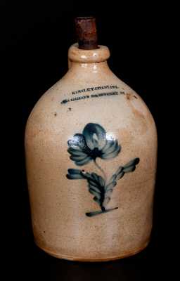 Decorated Stoneware Jug with VESEY ST. / NEW YORK Druggist's Advertising
