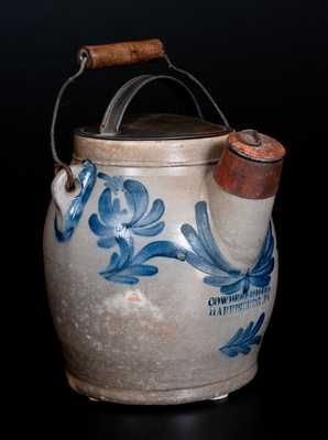 Fine COWDEN & WILCOX / HARRISBURG, PA  Stoneware Batter Pail w/ Grapes and Floral Decoration