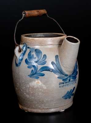 Fine COWDEN & WILCOX / HARRISBURG, PA  Stoneware Batter Pail w/ Grapes and Floral Decoration