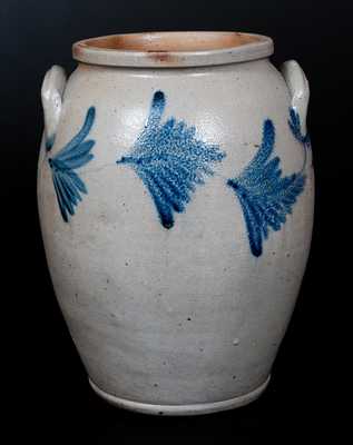 3 Gal. Decorated Baltimore Stoneware Jar,circa 1840