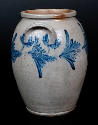 3 Gal. Decorated Baltimore Stoneware Jar,circa 1840