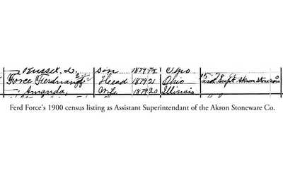 Rare Akron, OH Bristol-Slip Stoneware Mini Jug with Ornate