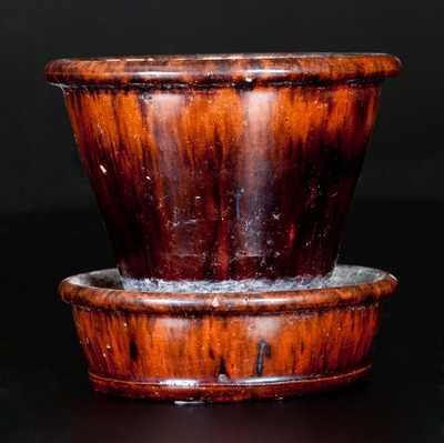 JOHN BELL, Waynesboro, PA Redware Flowerpot with Manganese Streaks