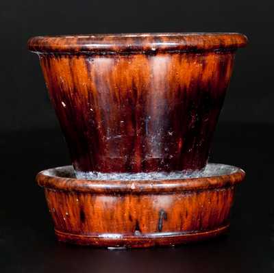 JOHN BELL, Waynesboro, PA Redware Flowerpot with Manganese Streaks