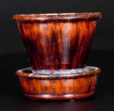 JOHN BELL, Waynesboro, PA Redware Flowerpot with Manganese Streaks