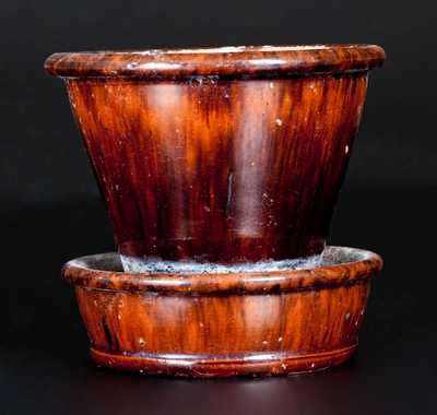 JOHN BELL, Waynesboro, PA Redware Flowerpot with Manganese Streaks