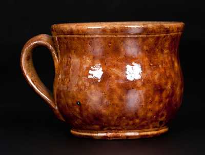 JOHN BELL, Waynesboro, PA Redware Cup with Sponged Manganese Decoration