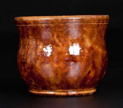 JOHN BELL, Waynesboro, PA Redware Cup with Sponged Manganese Decoration