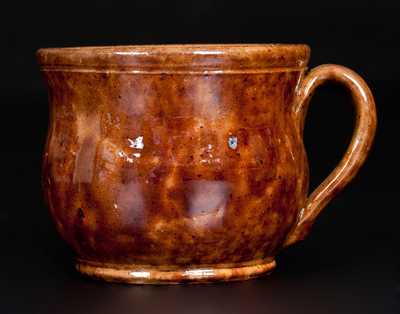 JOHN BELL, Waynesboro, PA Redware Cup with Sponged Manganese Decoration