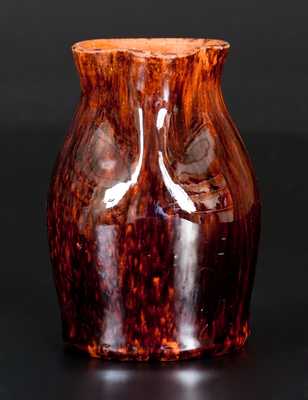 Fine JOHN BELL, Waynesboro, PA, Redware Cream Pitcher with Sponged Manganese Decoration