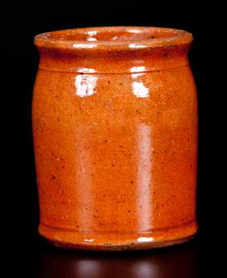 JOHN BELL / WAYNESBORO, PA One-Pint Orange Redware Canning Jar