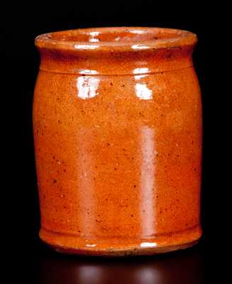 JOHN BELL / WAYNESBORO, PA One-Pint Orange Redware Canning Jar