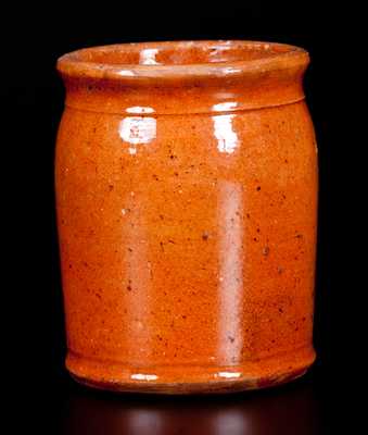 JOHN BELL / WAYNESBORO, PA One-Pint Orange Redware Canning Jar