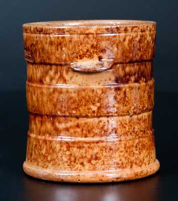 JOHN BELL / WAYNESBORO, PA Redware Butter Tub with Sponged Manganese Decoration
