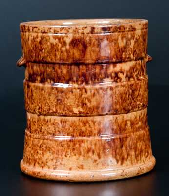 JOHN BELL / WAYNESBORO, PA Redware Butter Tub with Sponged Manganese Decoration