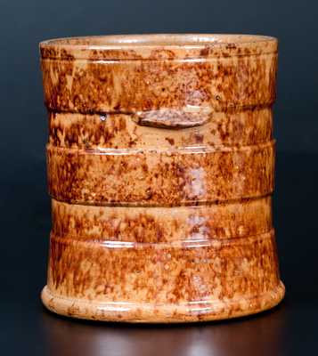 JOHN BELL / WAYNESBORO, PA Redware Butter Tub with Sponged Manganese Decoration