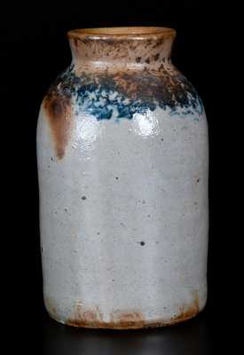 JOHN BELL / WAYNESBORO PA Stoneware Canning Jar with Sponged Cobalt Decoration