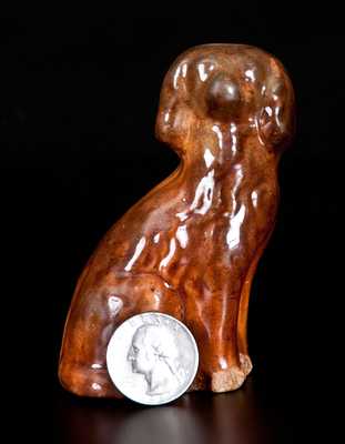 Miniature Redware Spaniel att. John Bell, Waynesboro, PA