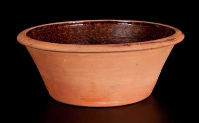 JOHN W. BELL / WAYNESBORO, PA Redware Bowl with Sponged Manganese on Interior