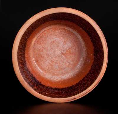 JOHN W. BELL / WAYNESBORO, PA Redware Bowl with Sponged Manganese on Interior