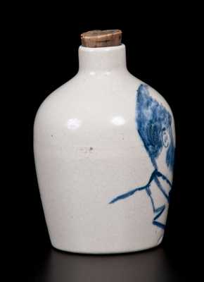 Rare Bristol Slip Stoneware Mini Jug with Cobalt Decoration Depicting James Garfield