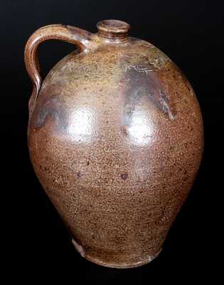 Stoneware RUM Jug w/ Coggled Bird Decoration att. Branch Green, Philadelphia, circa 1820