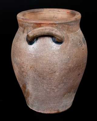 Rare Stoneware Jar w/ Relief Rosette Designs, possibly J. S. Henne, Berks County, PA, circa 1840