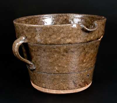 Unusual Crawford County, Georgia Double-Handled Stoneware Batter Bowl