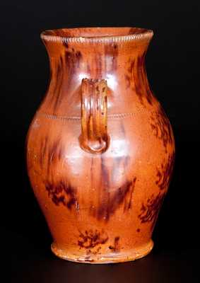 Attrib. Jacob Medinger, Montgomery Co., PA Open-Handled Redware Vase