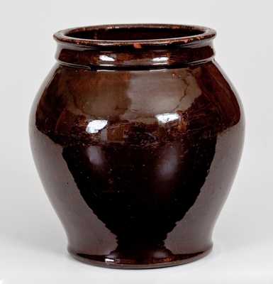 I. BELL (John Bell, Waynesboro, PA) Glazed Redware Jar,circa 1840
