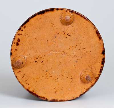 JOHN BELL / WAYNESBORO Glazed Redware Trivet, c1850-80