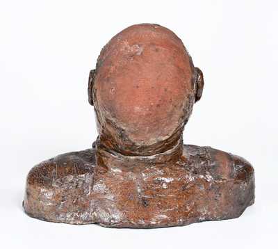 Rare Sewer Tile Stoneware Bust, probably by African-American Georgia Potter Odell Pickens