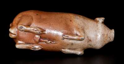 Anna Pottery Salt-Glazed Stoneware Pig Flask Inscribed