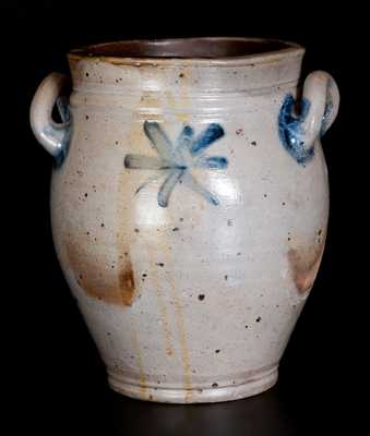 1/2 Gal. Stoneware Jar with Brushed Star Decoration, Manhattan or Kingston, NY origin