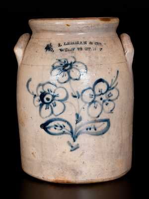 L. LEHMAN & CO. / WEST 12TH ST. N Y Stoneware Jar with Fine Floral Decoration