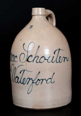 3 Gal. Waterford, NY Stoneware Script Advertising Jug