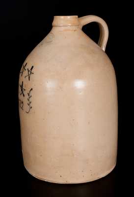 Extremely Rare 1872 BROWN BROTHER / HUNTINGTON / L.I Stoneware Jug w/ Stars