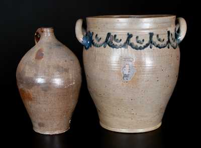 Lot of Two: Manhattan Stoneware Jar and D. GOODALE Stoneware Jug
