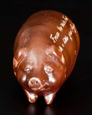 Anna Pottery Stoneware Pig Flask Inscribed
