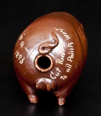 Anna Pottery Stoneware Pig Flask Inscribed