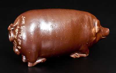 Anna Pottery Stoneware Pig Flask Inscribed