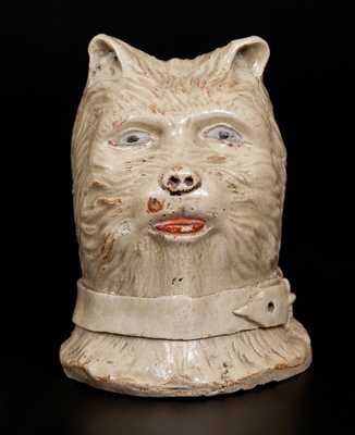 Cold-Painted Stoneware Terrier's Head Bank