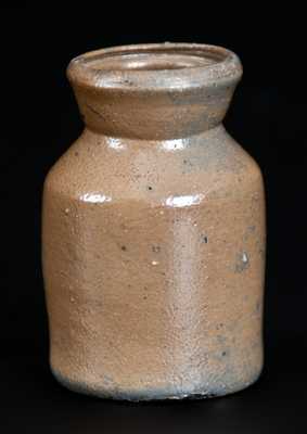 Very Unusual Swank, Johnstown, PA Miniature Stoneware Jar Inscribed "C. S."
