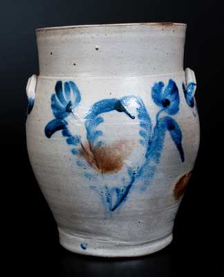 3 Gal. Stoneware Jar with Tulip Decoration att. Richard Remmey, Philadelphia, PA, circa 1870