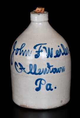 Allentown, PA Script Jug by Fulper, Flemington, NJ