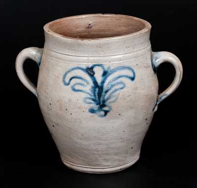 Vertical-Handled Incised Stoneware Jar, probably Crolius, Manhattan, fourth-quarter 18th century